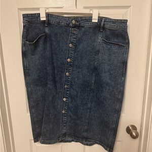 Old Navy High-Rise Dark Blue Denim Skirt